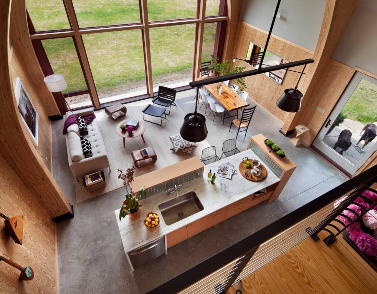 Interior view of the Hudson Passive Project, Hudson (BarlisWedlick Architects).