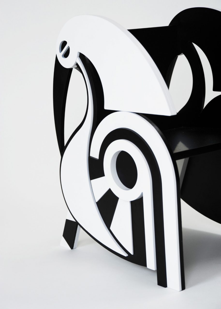 Photo of a black and white chair