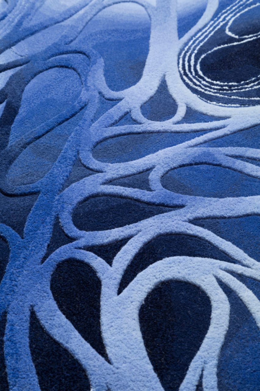 Close-up view of a paisley carpet