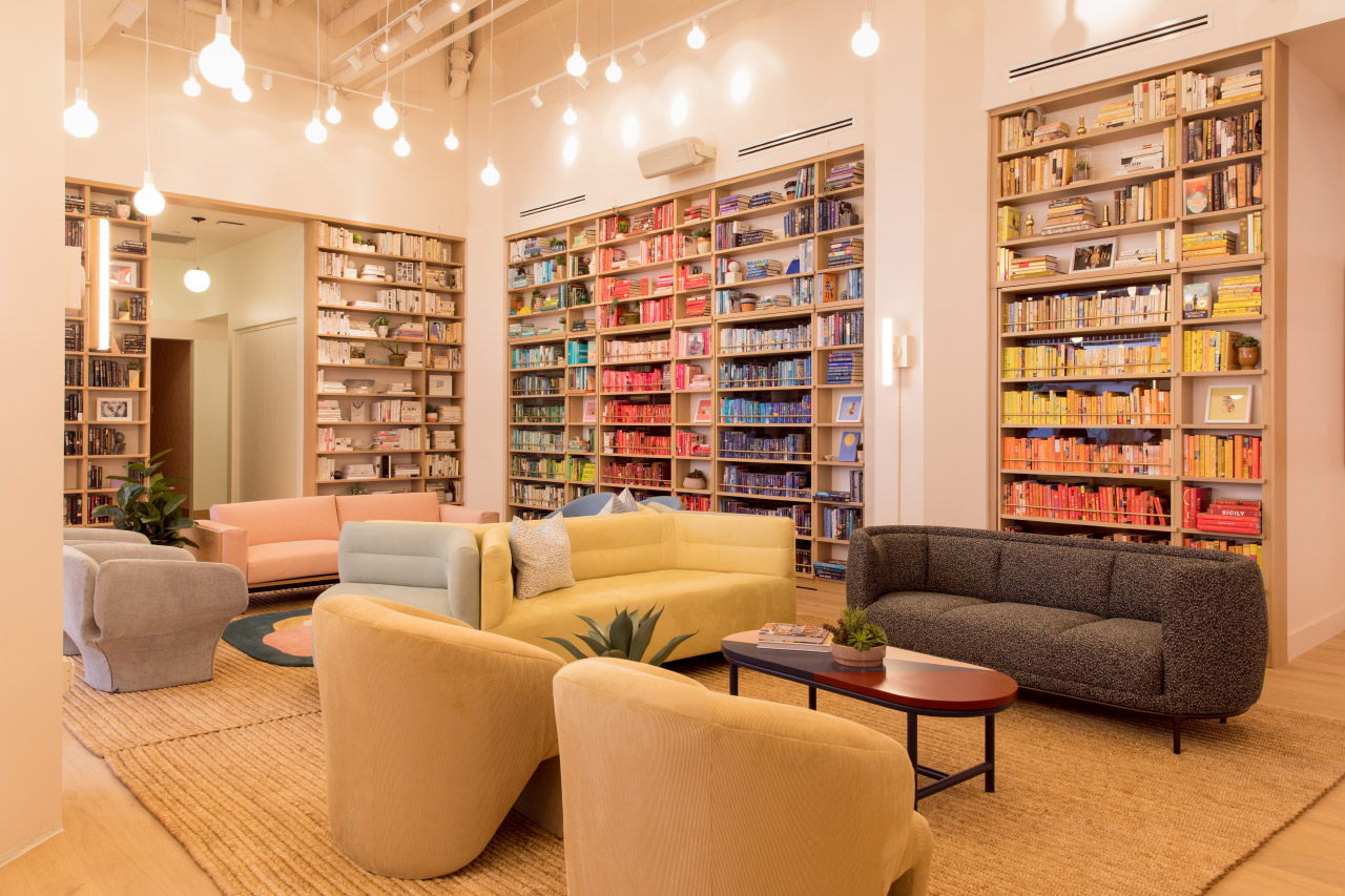 The library of the Wing offshoot in DUMBO is stocked with books from the Strand.