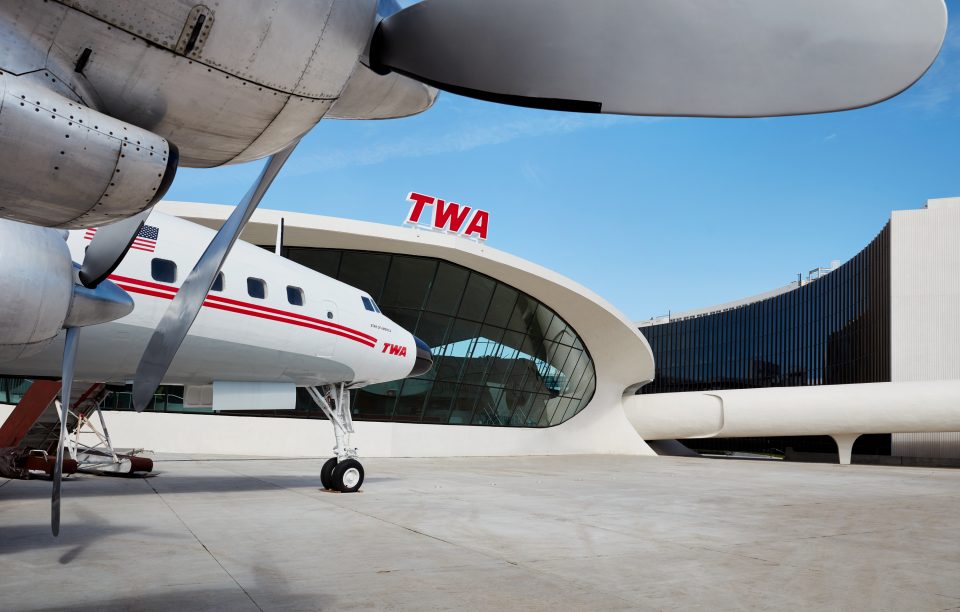 Photo of TWA Hotel tarmac and old Connie airplane