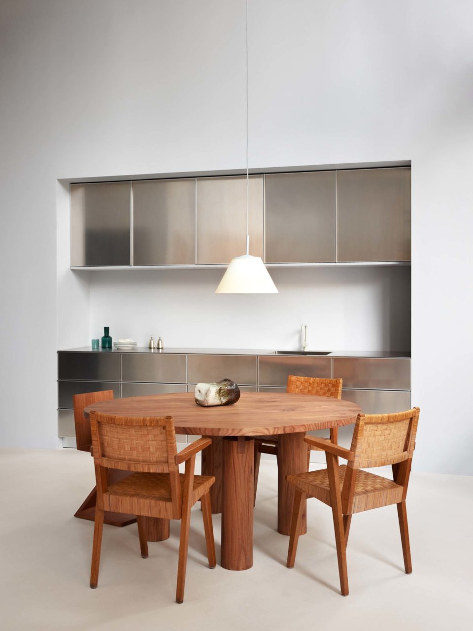 wood dining furniture with metal cabinets
