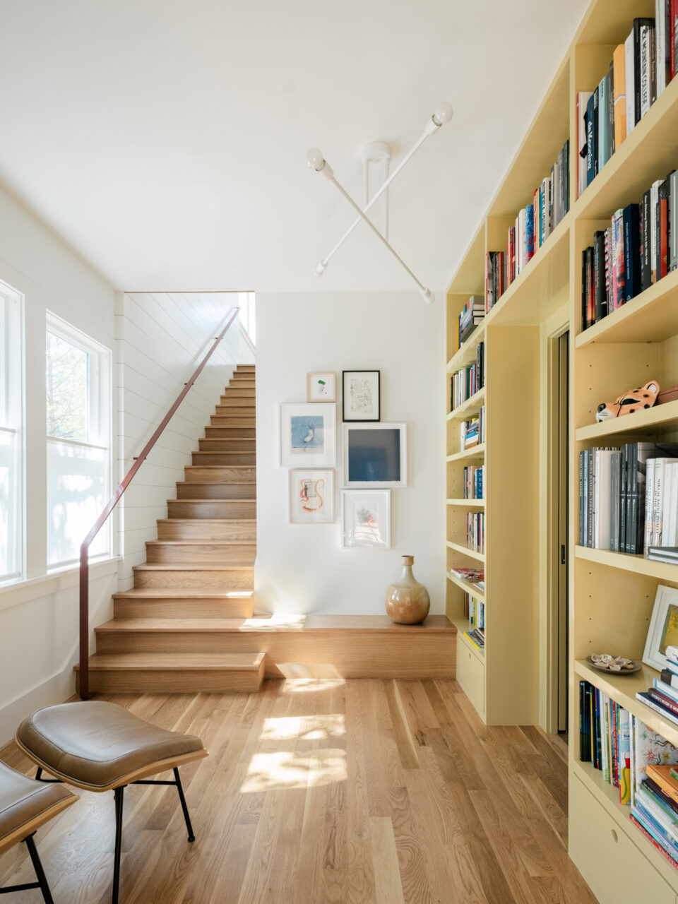 bookshelf and staircase