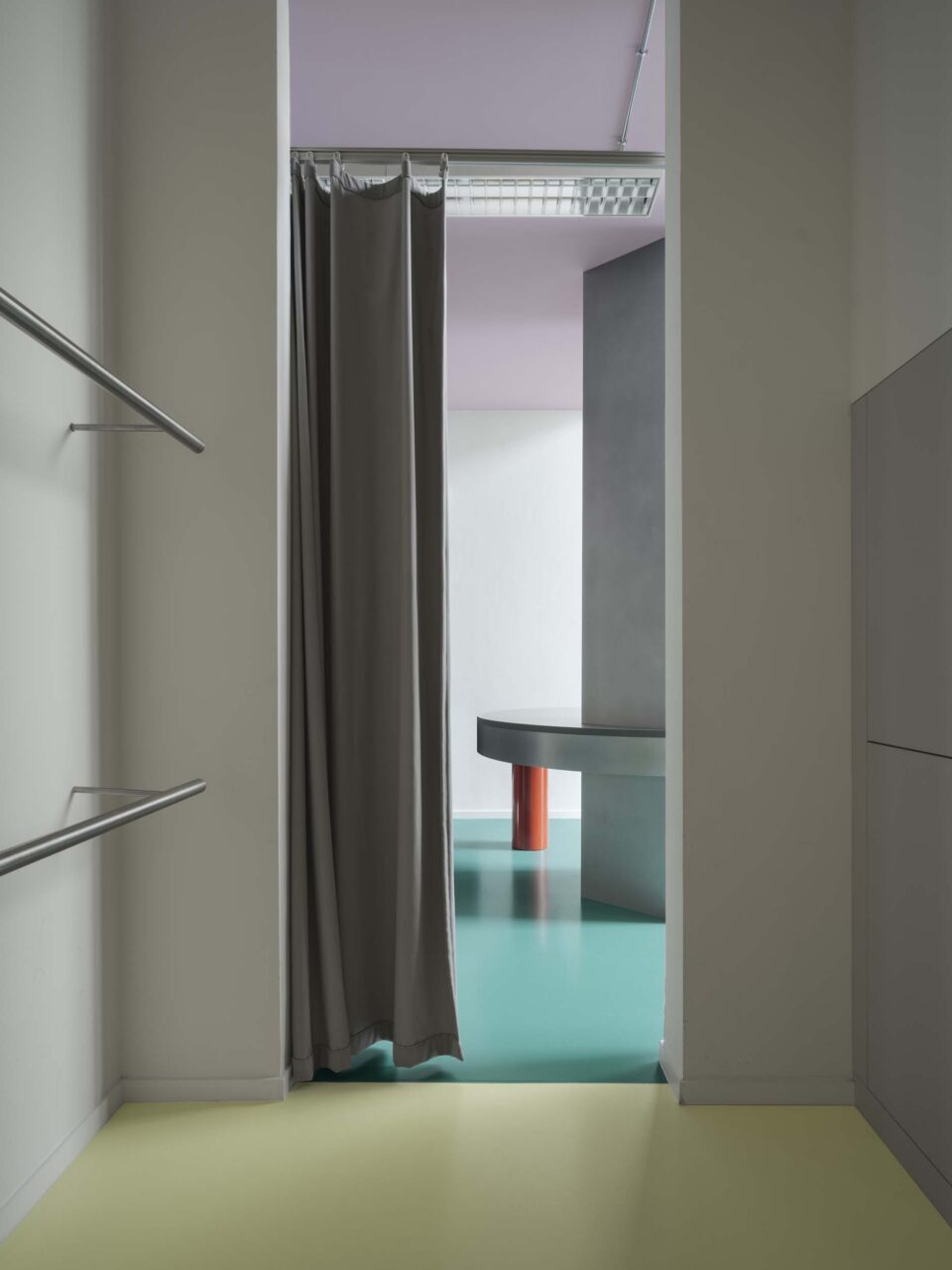 The curtains at the Antwerp FOMU museum frame views, designed by i.s.m.architecten