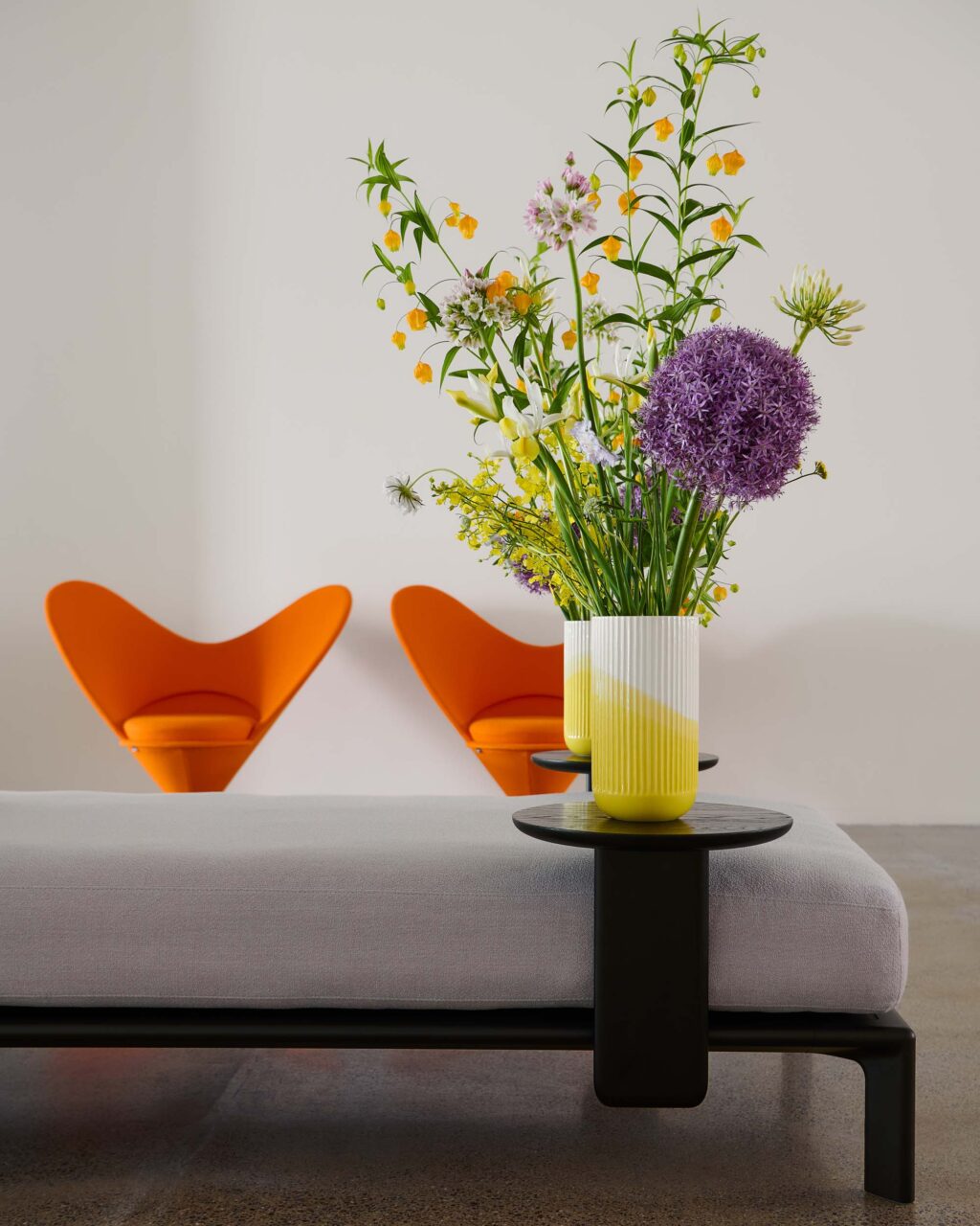 couch with side tables