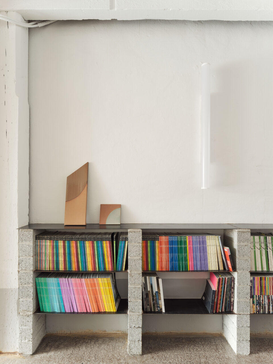 Storage of concrete and steel hold books at RABE