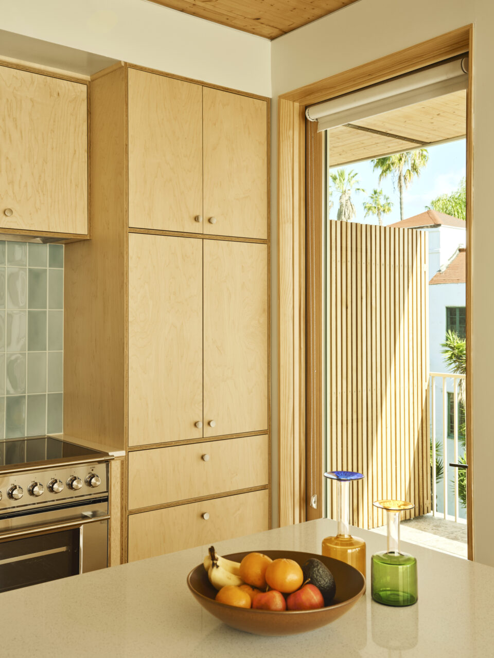 Timber window frames and cabinets are part of SuperLA's design