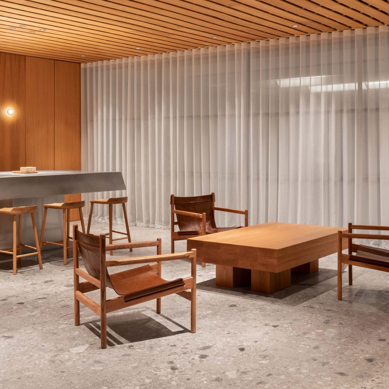 Sleek, modern furniture from EBBA for WatchHouse in the coffee shop