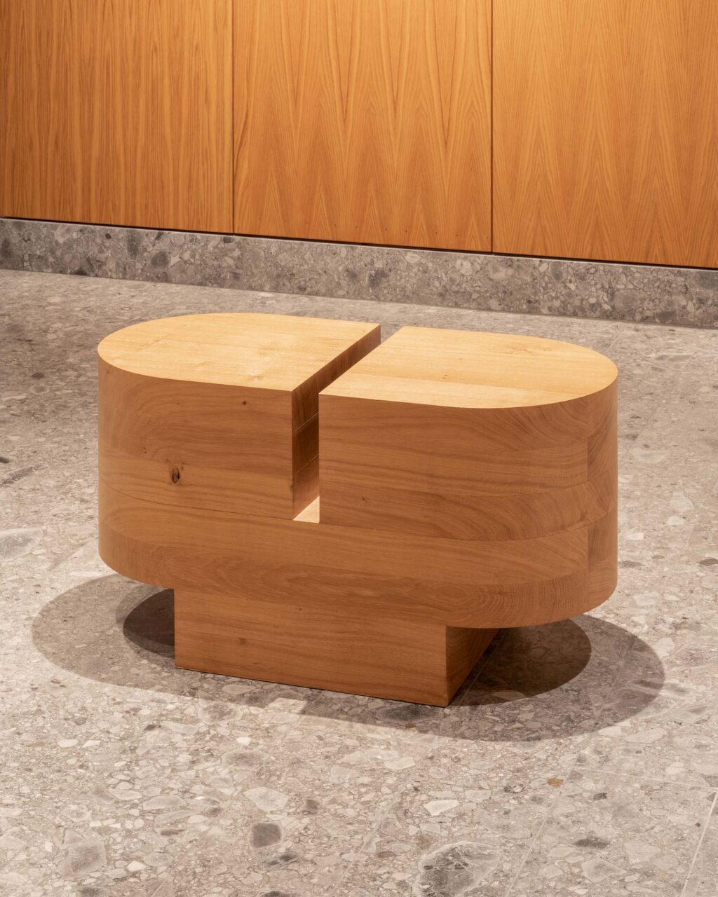 A chunky, wooden stool from EBBA