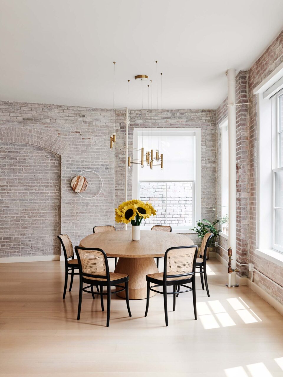 A dining room furnished by Jean Lin for a Tribeca home