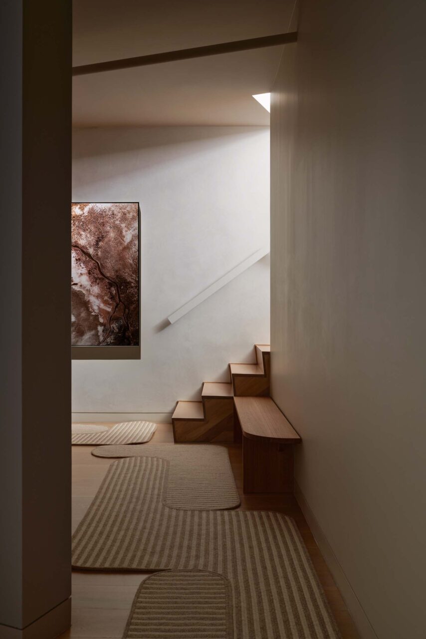 The hallway of a Tribeca apartment in New York