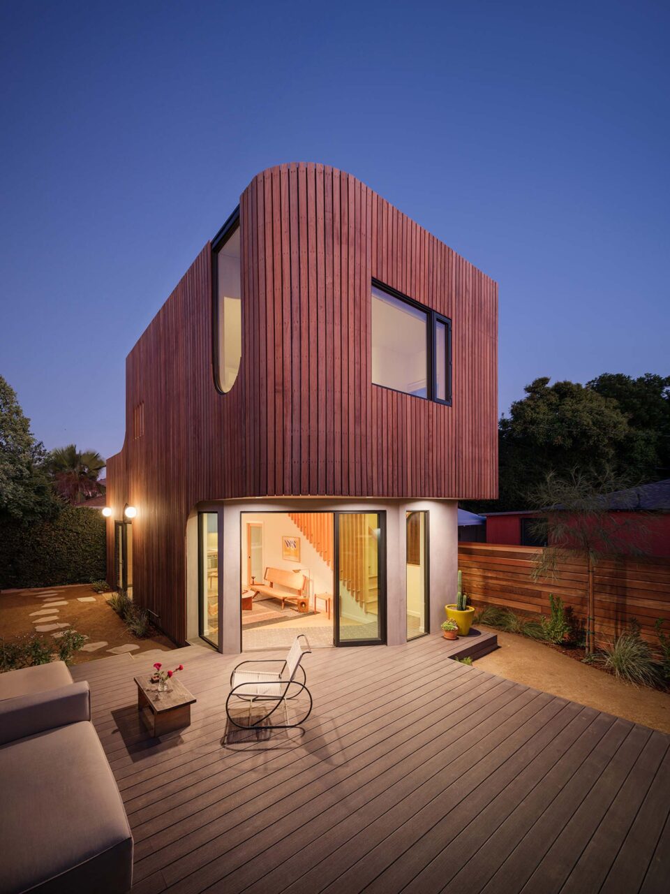 An offset ADU creates space to enjoy the outdoor areas