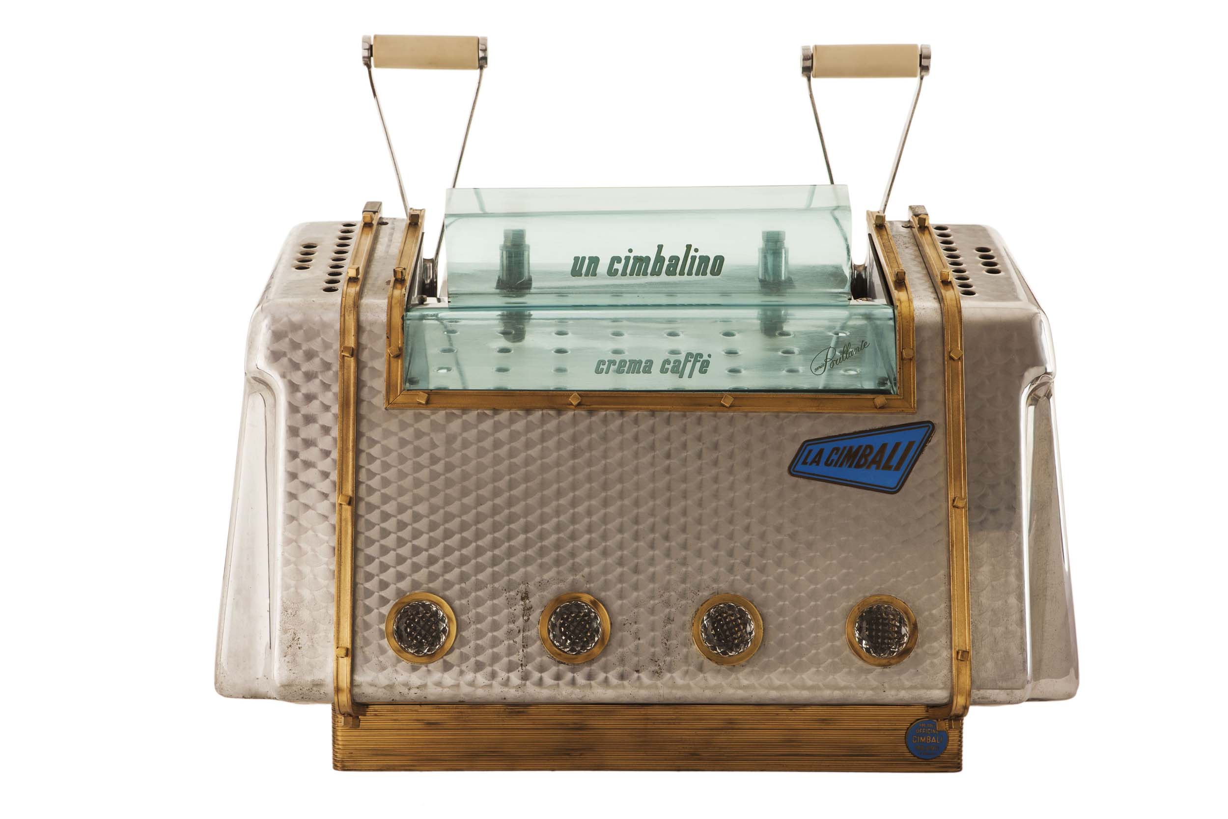 The mod. Brillante gr.2 espresso coffee machine designed in 1952 for La Cimbali (
