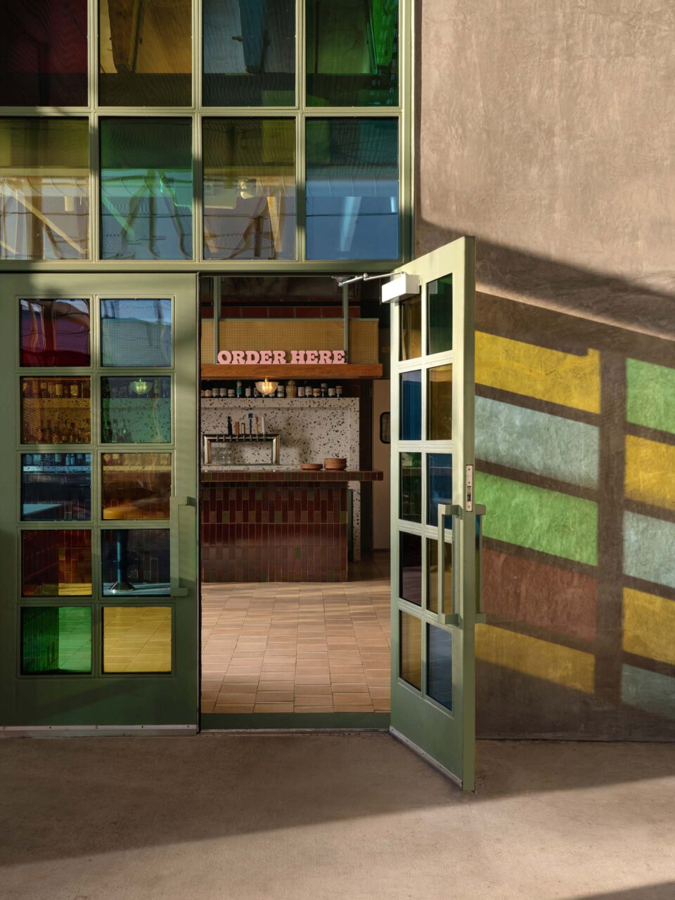 Stained glass windows at Bambino