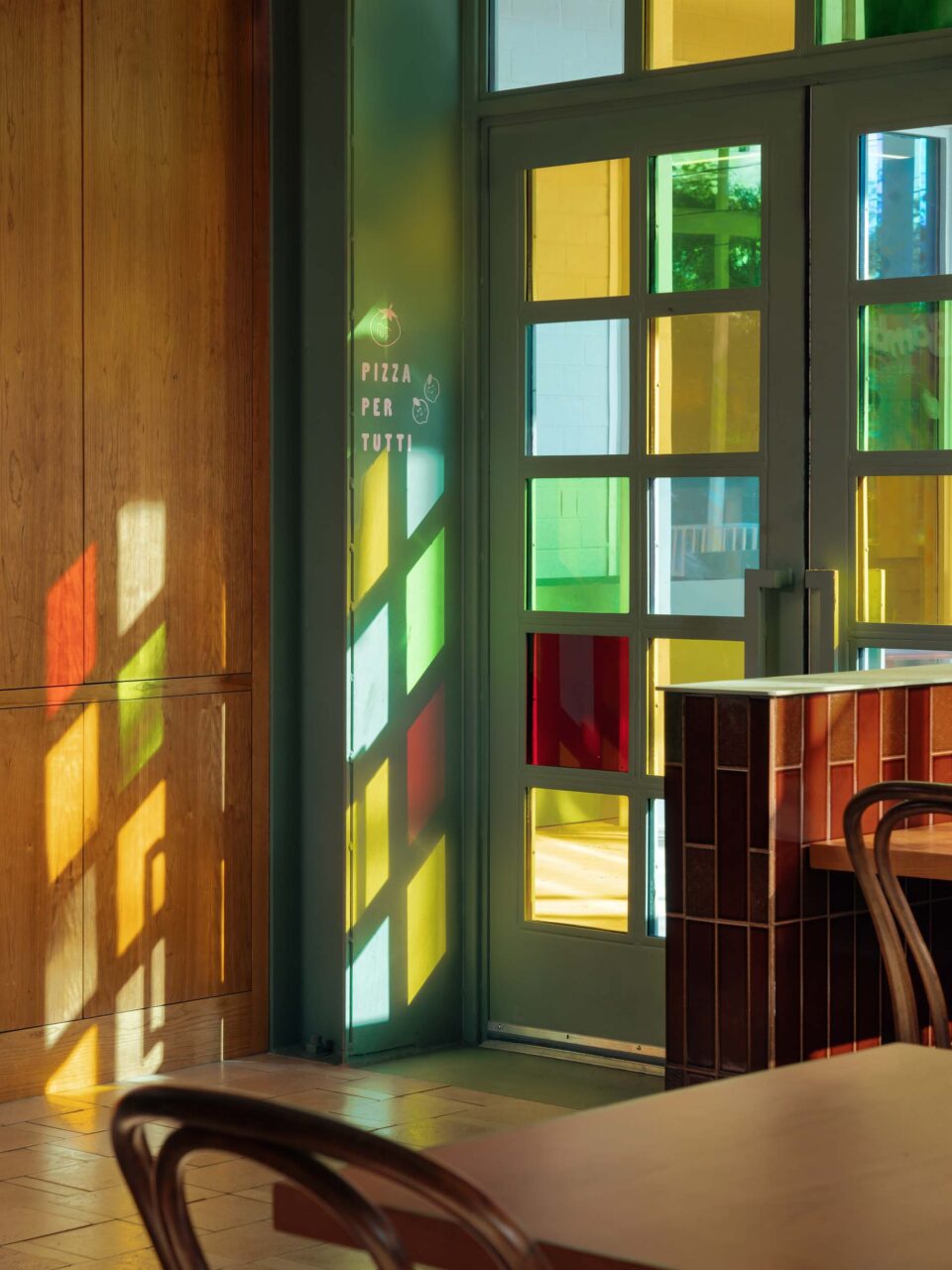 Stained glass windows are part of Bambino