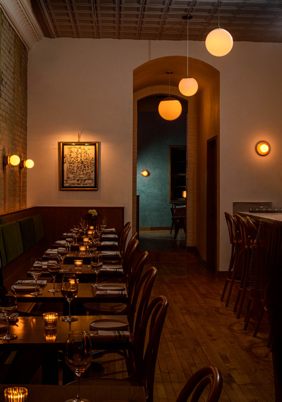 The interior at Chateau has ambient lighting
