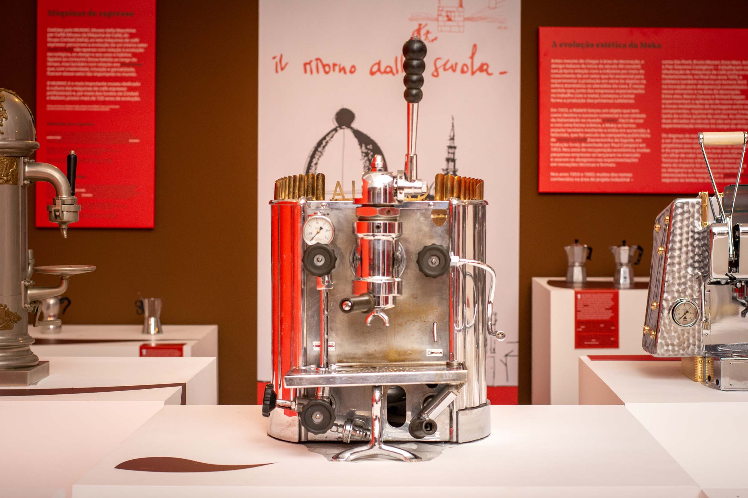 At Santos Coffee Museum, vintage coffee makers are on display