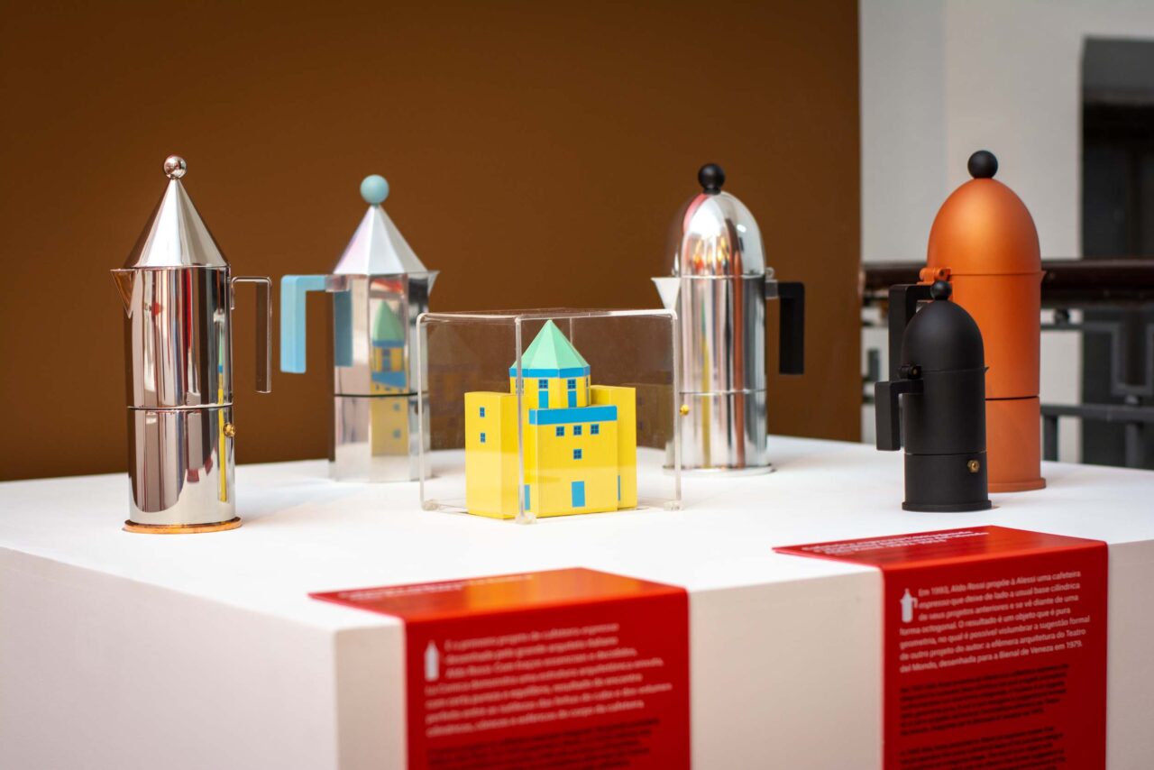 An exhibit about coffee and design at Santos Coffee Museum