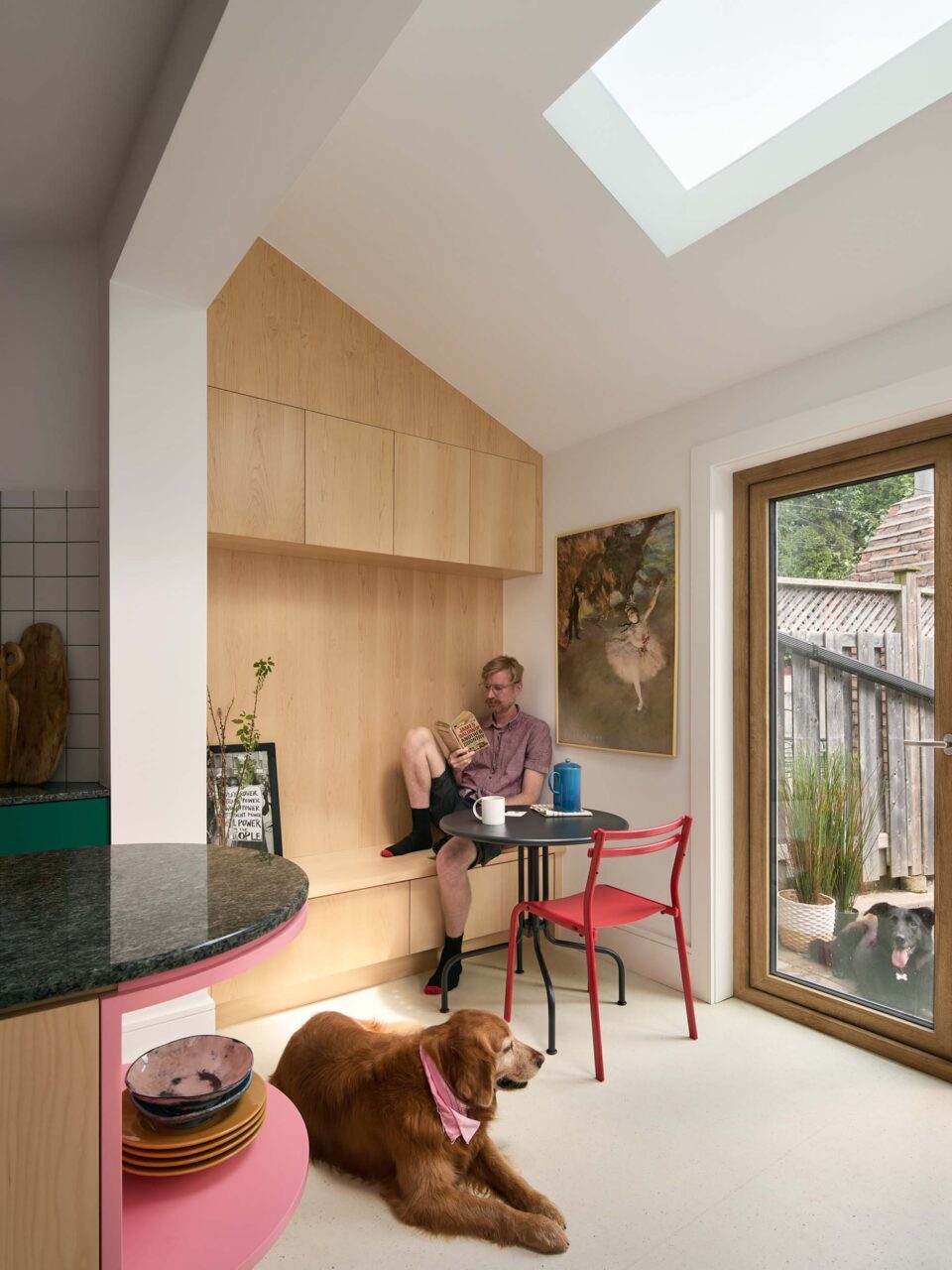 Sheeep studio design a nook with millwork using the space's awkward corners