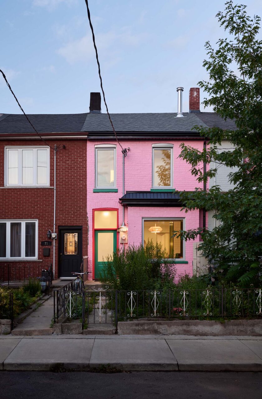 A pink-clad home in Toronto sticks out from the block