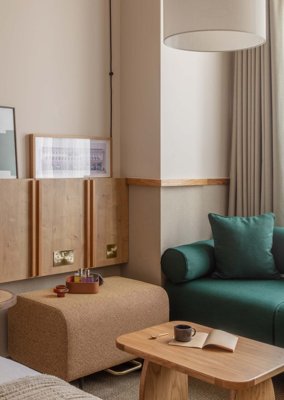 The ottoman and coffee table at Club Quarters