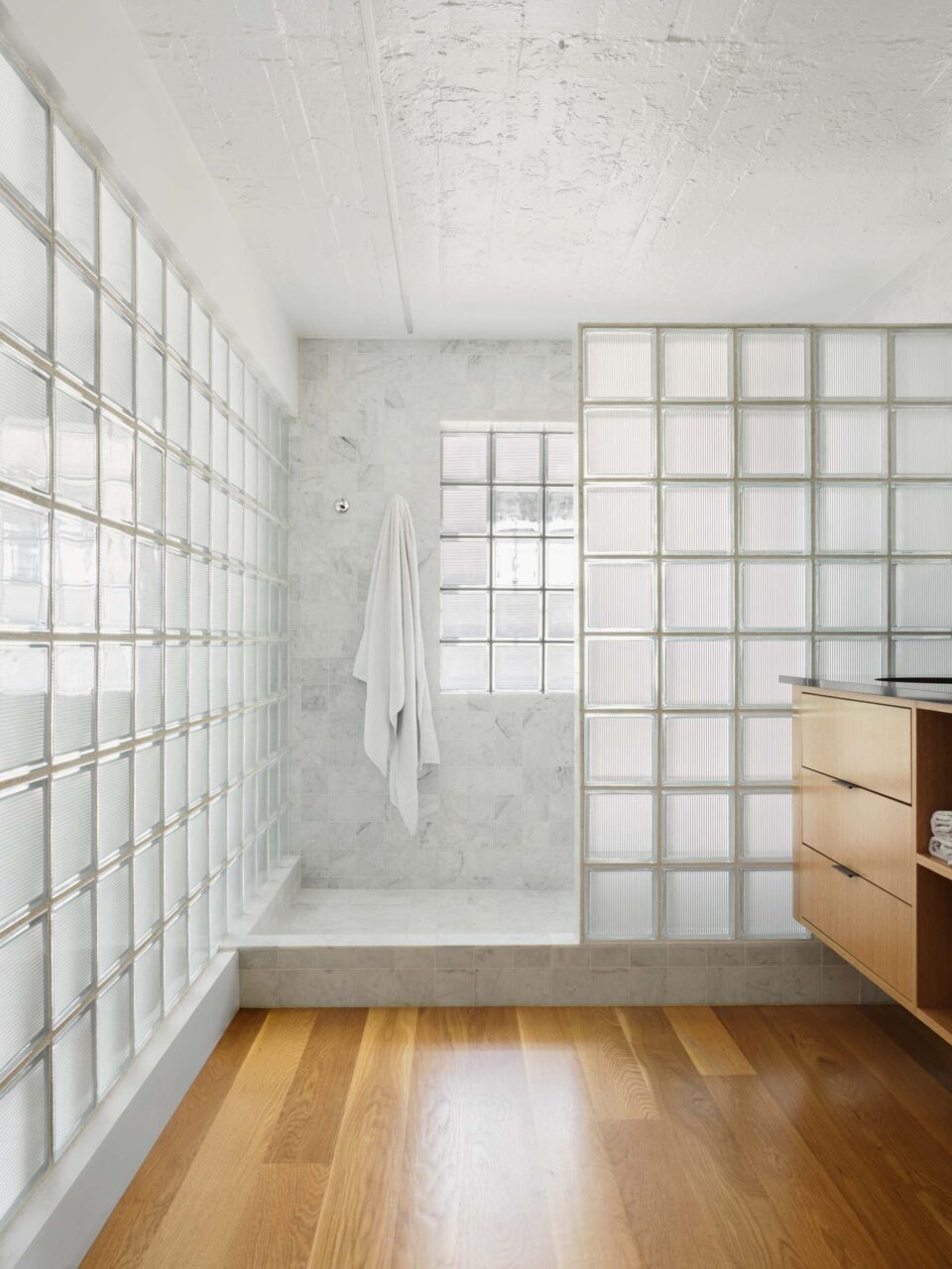 Hesselbrand uses glass block in bathroom