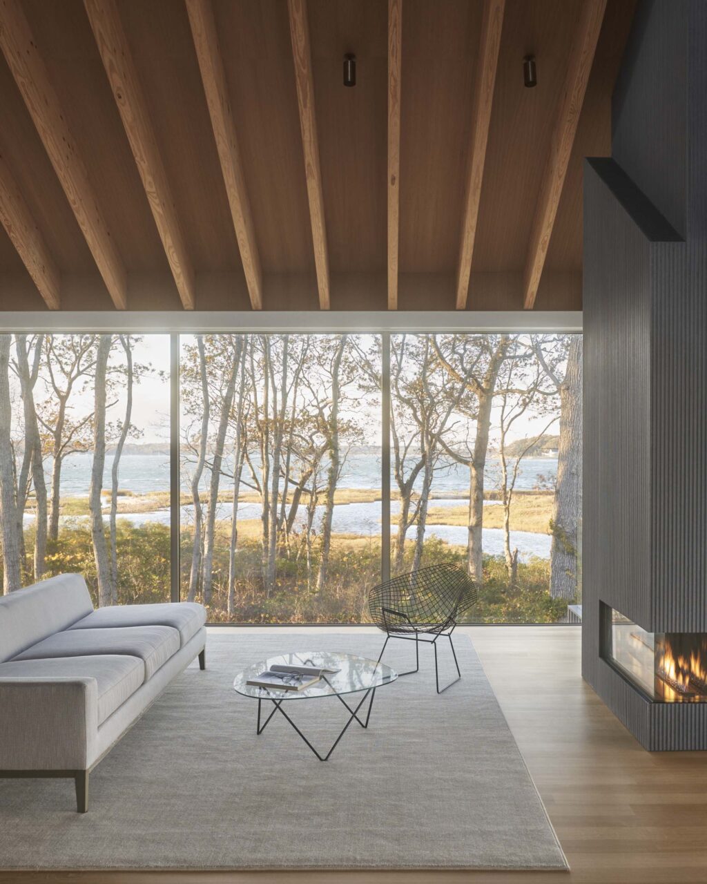 A living room and fireplace at Osprey House