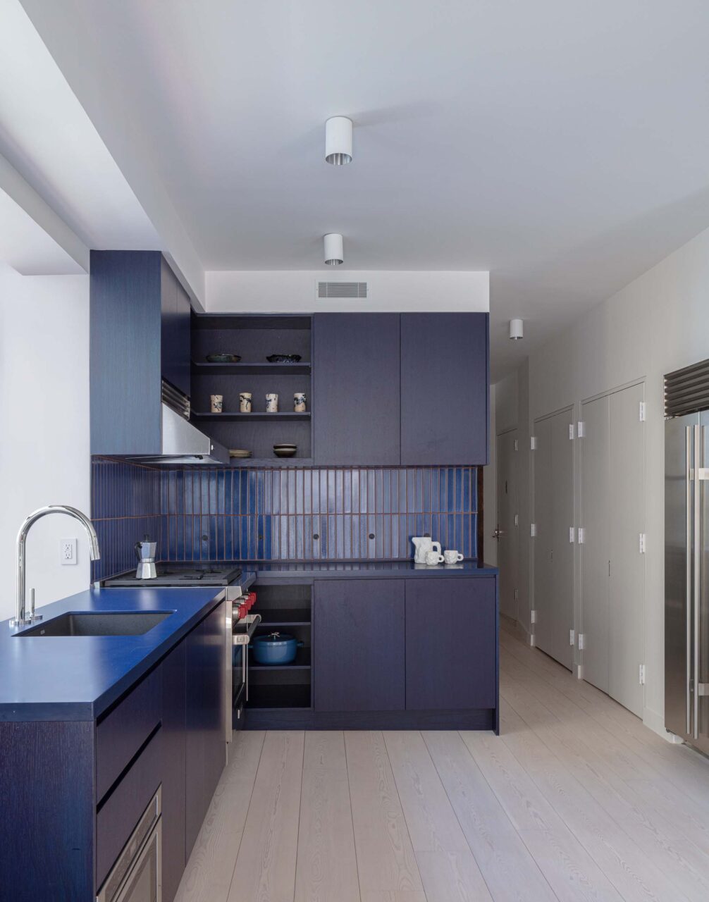 A blue kitchen in west village