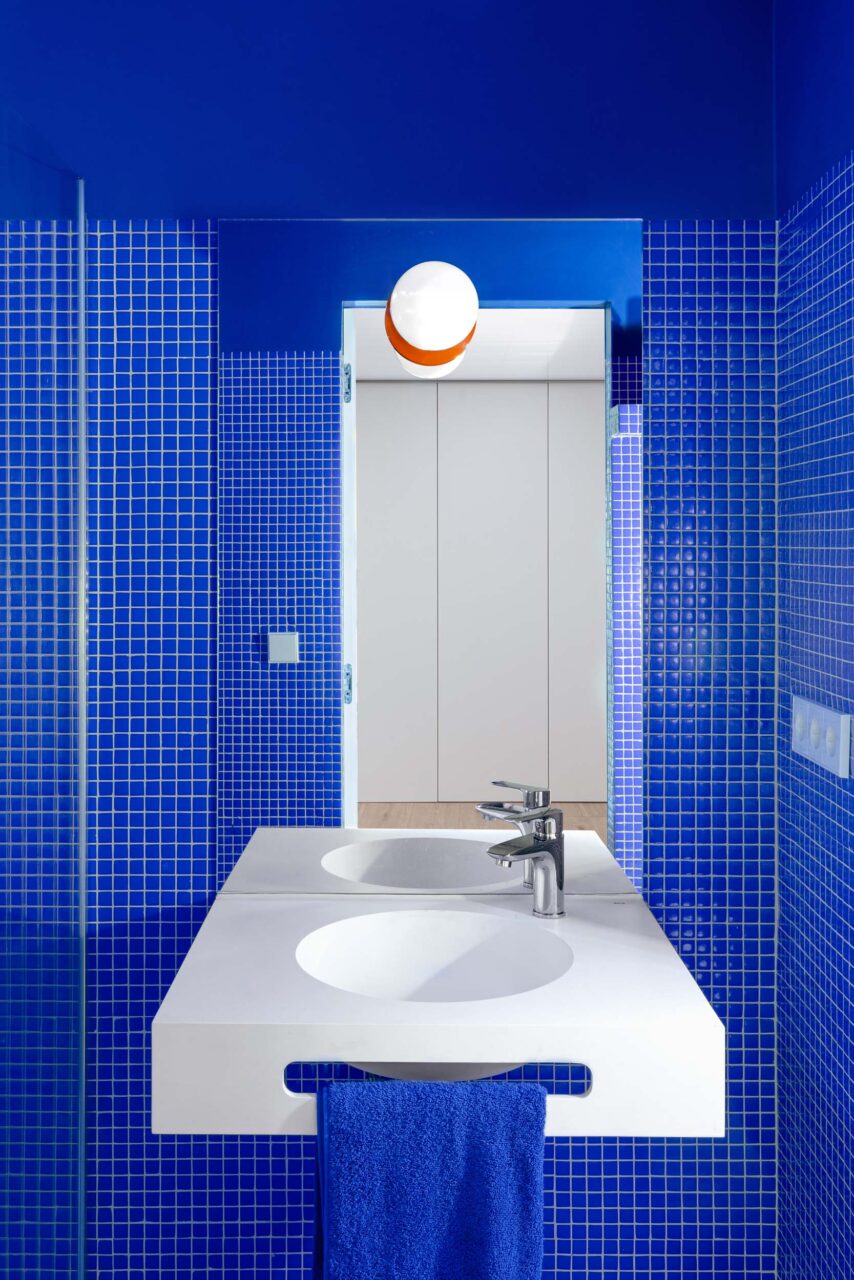 blue tiled bathroom