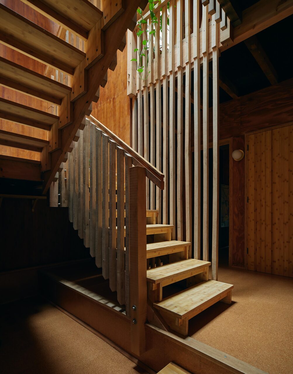 staircase with wood slats by bldus