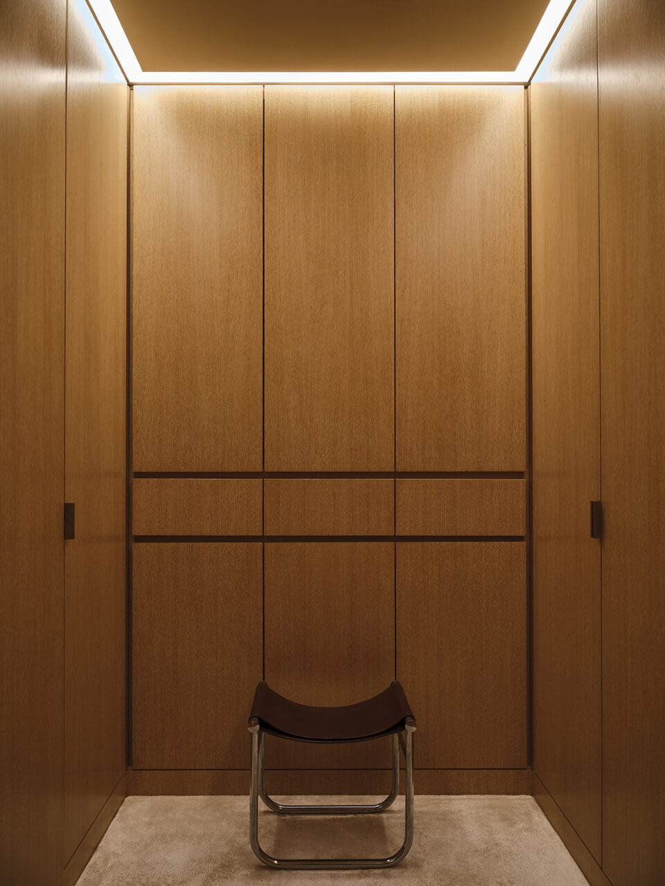 The walnut dressing room by in a fifth Avenue apartment