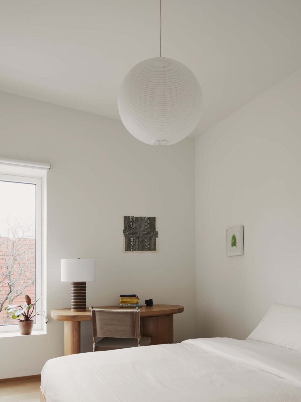 Wood desk at greenpoint townhouse
