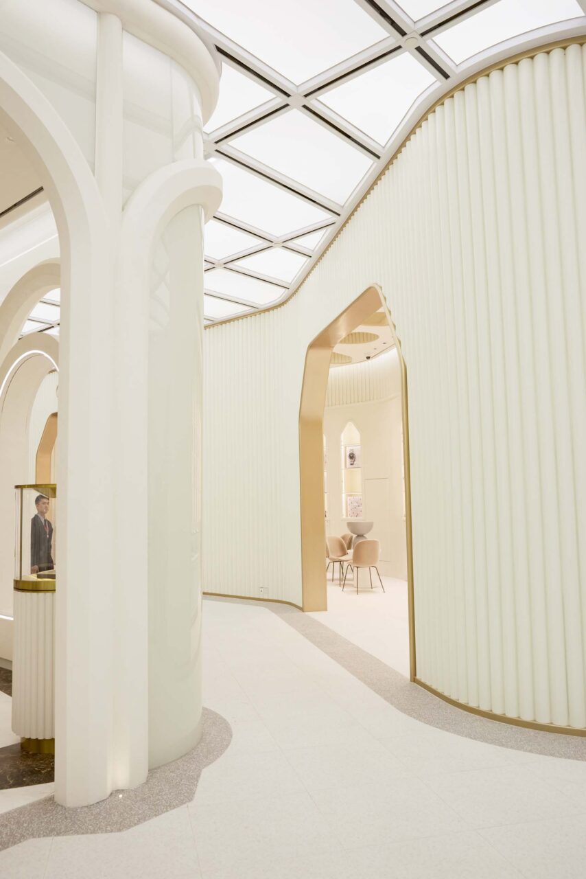 gold and white interior for king power city