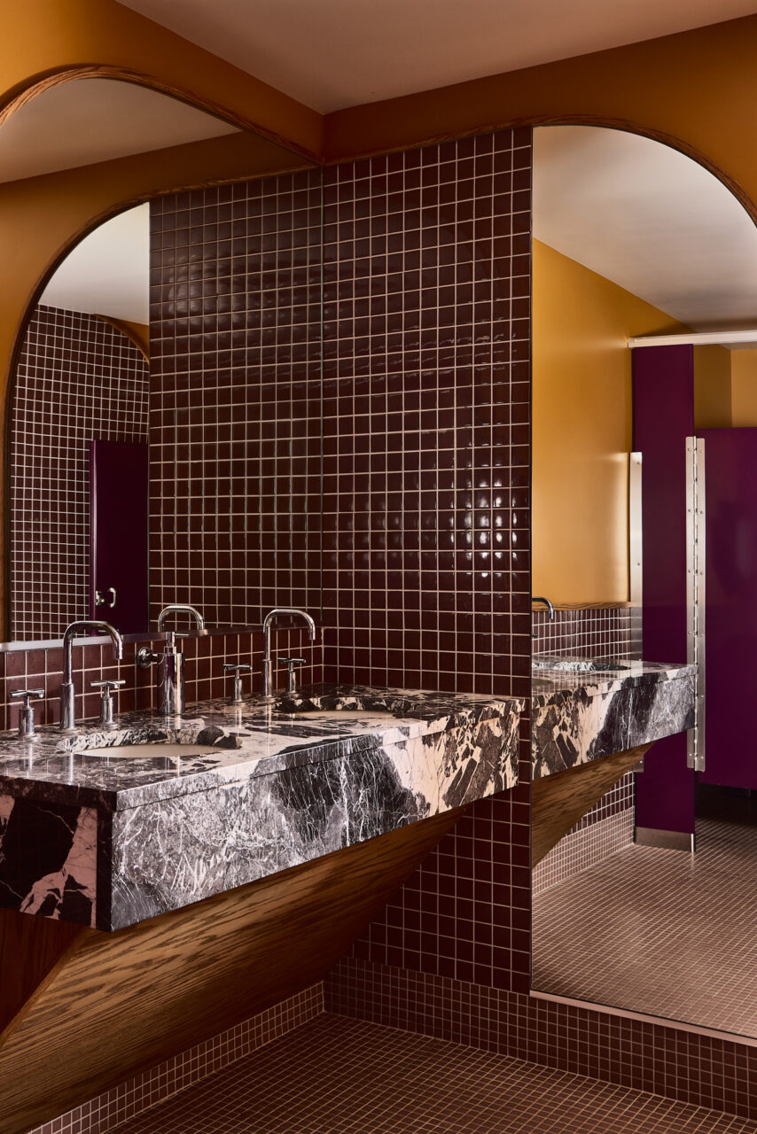 marble and wood bathroom