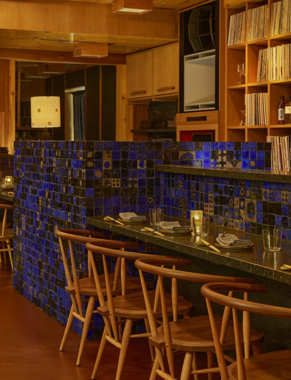 a sushi bar fits a DJ stand
