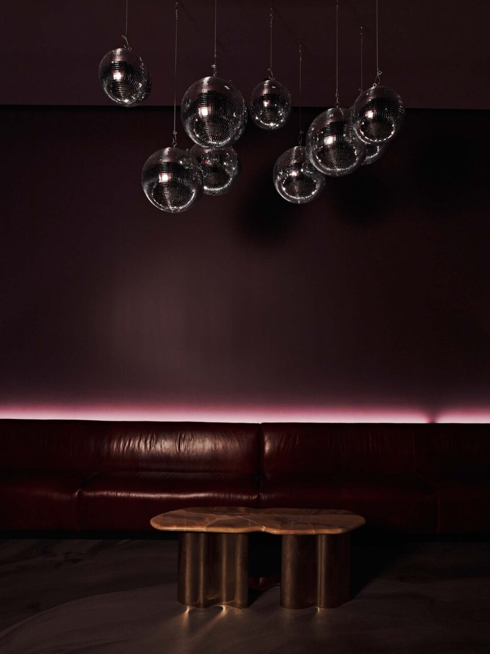seating in a purple-clad room in atlanta club