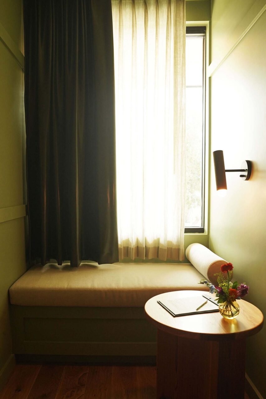 reading nook by window at hotel