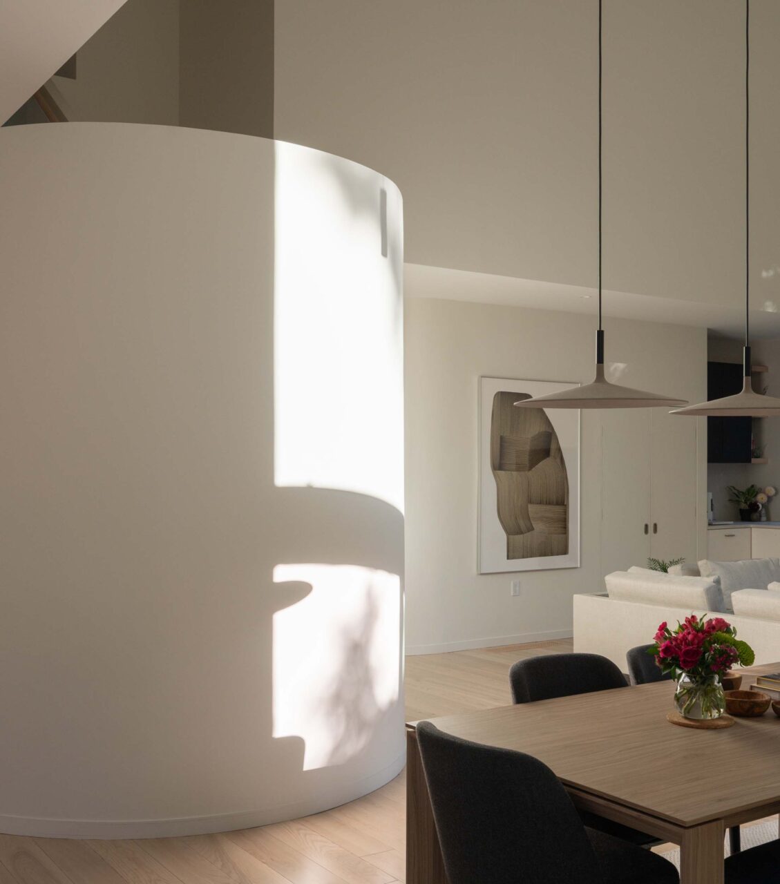 rounded volumes make up this home in Boston