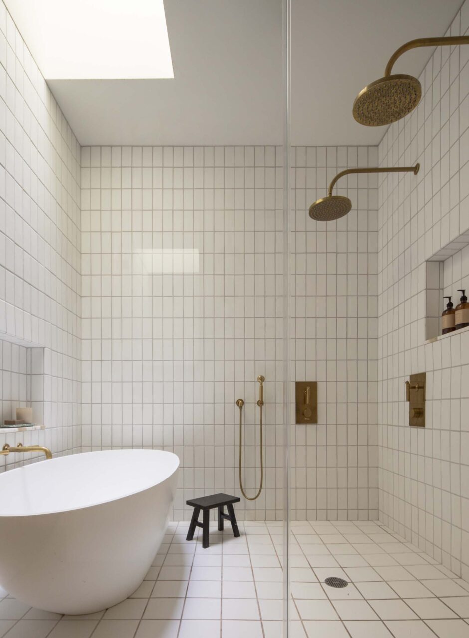 skylight in bathroom over soaking tub