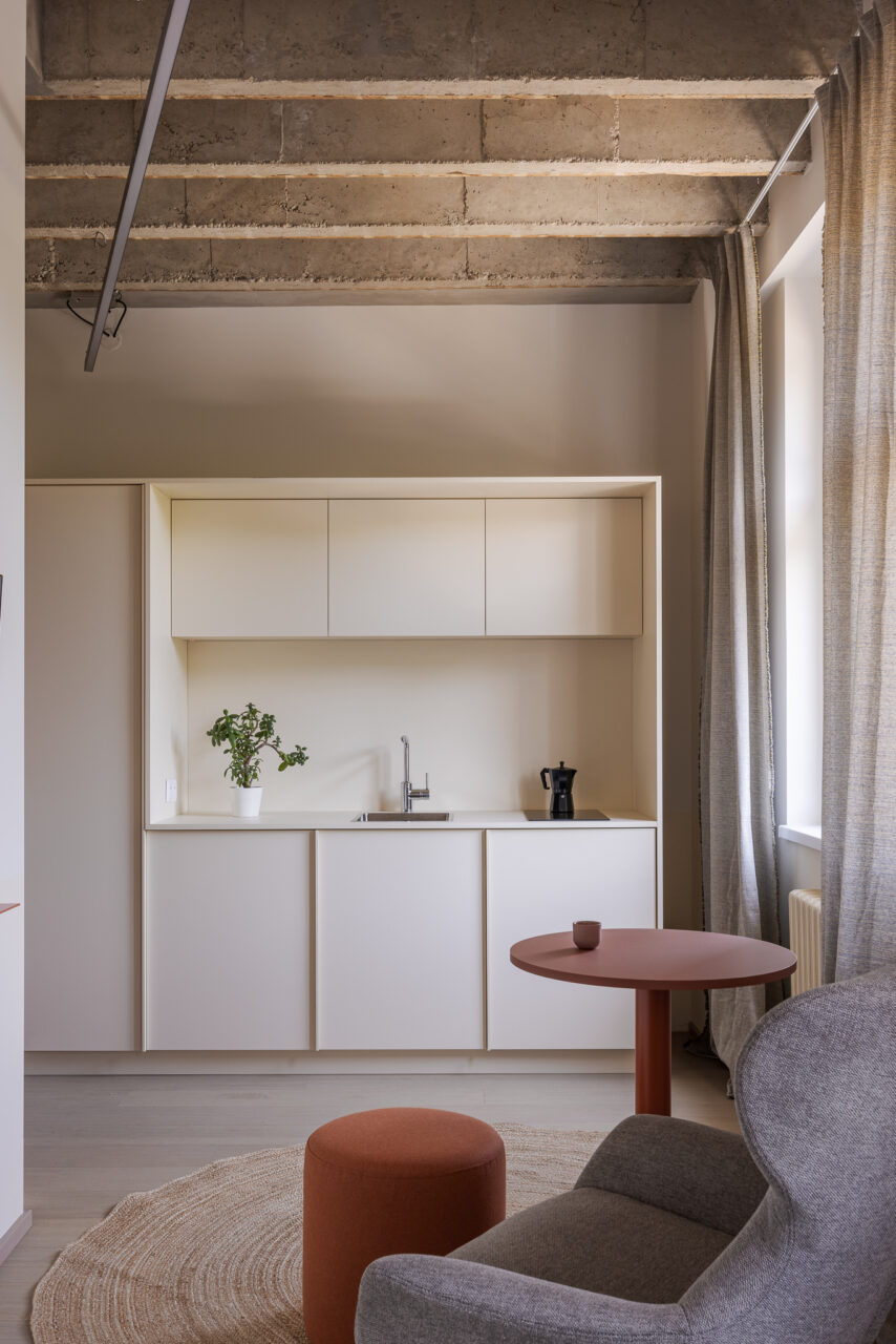 white kitchen in apartments