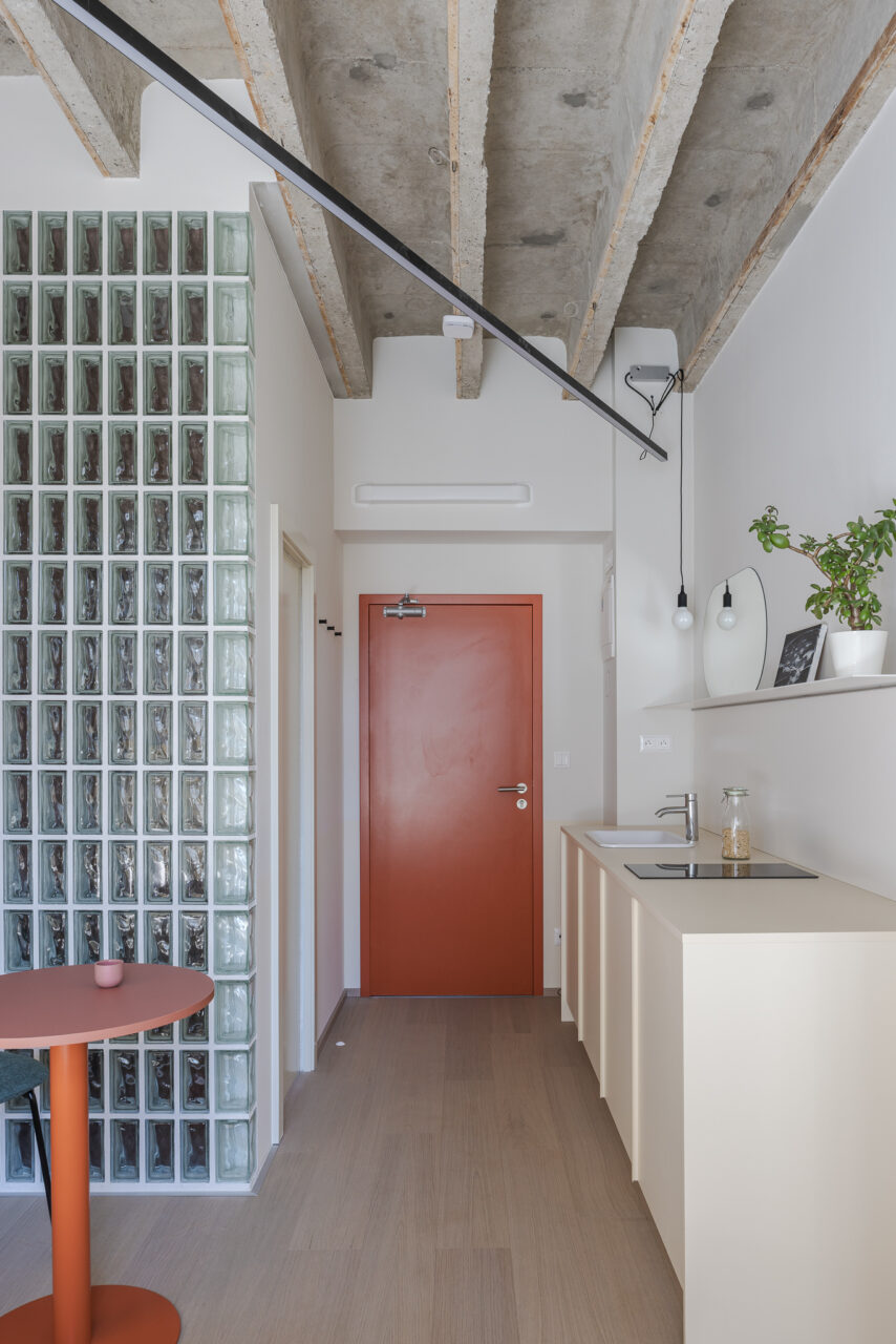 glass block in apartment