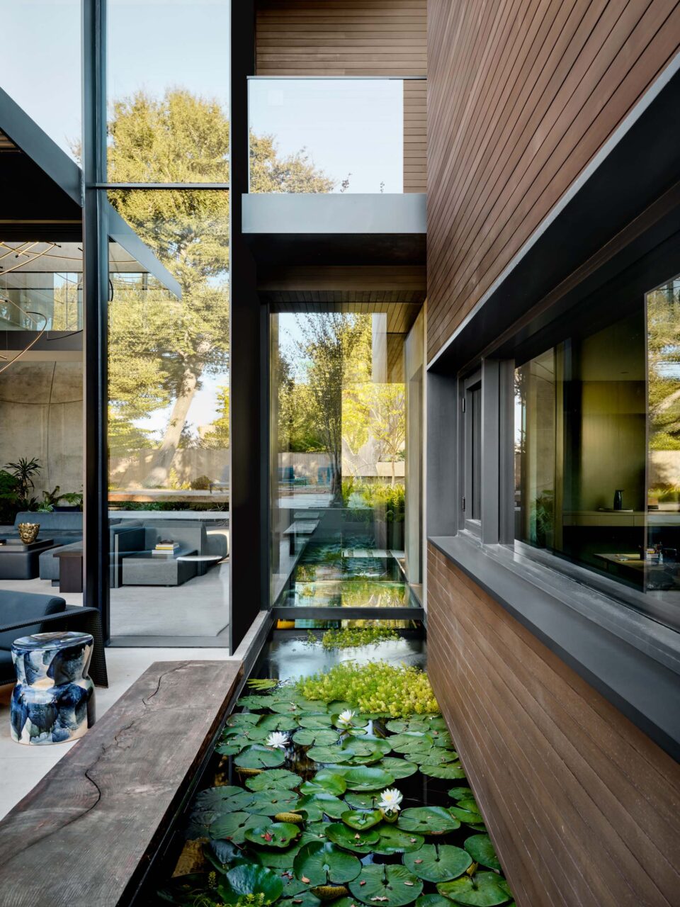koi pond in california home