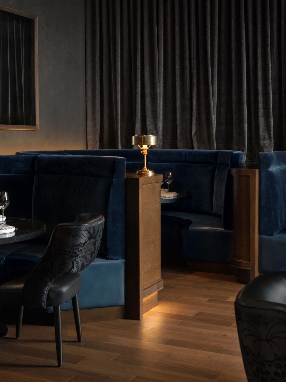 blue banquette