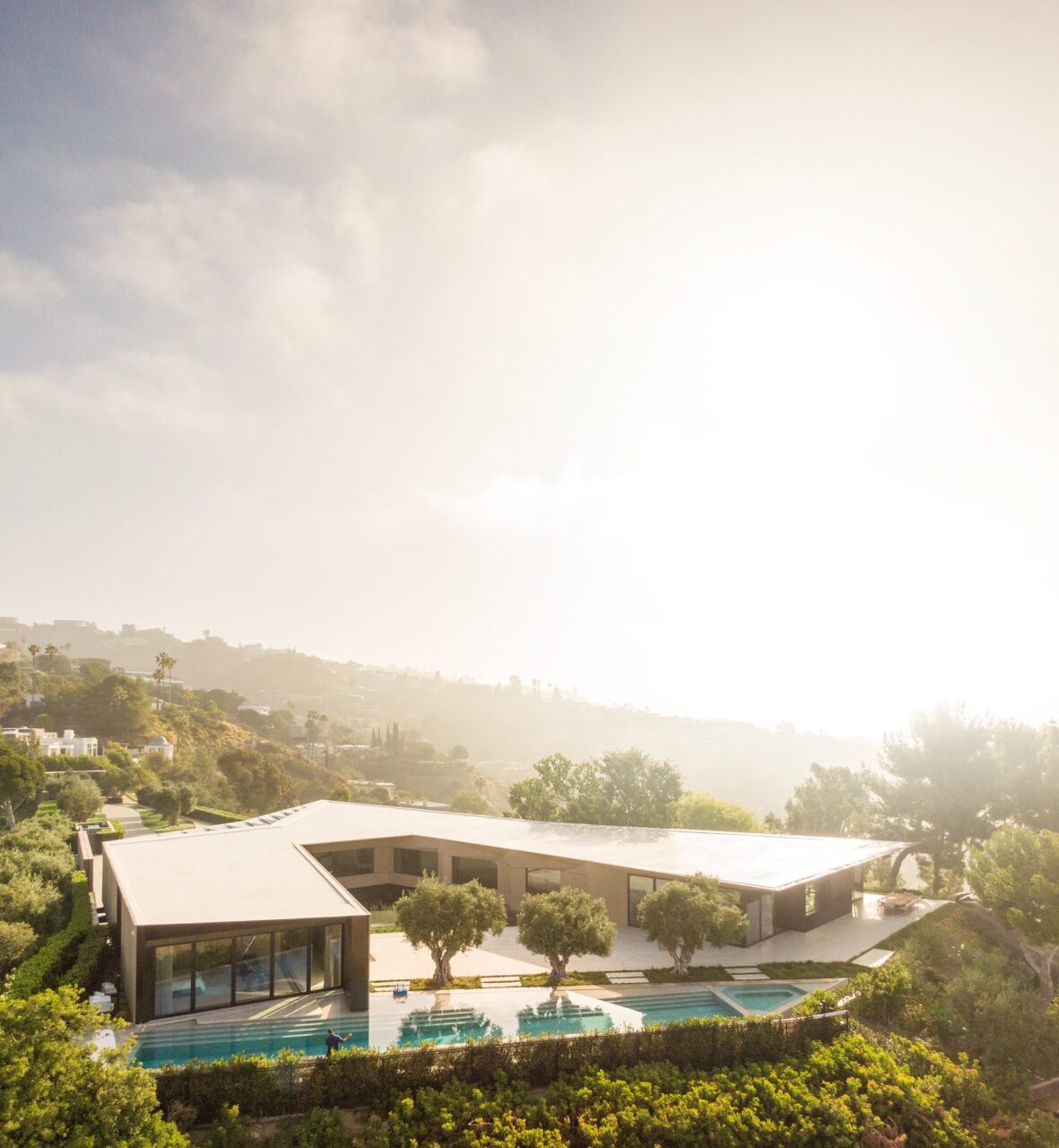 A home seen from above forms a V