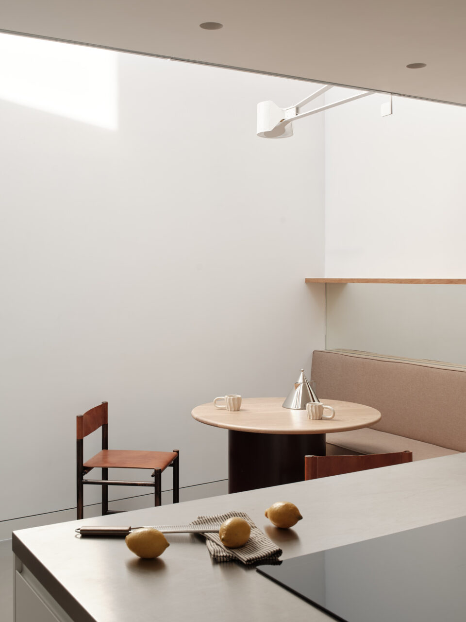 stainless steel kitchen in compact space