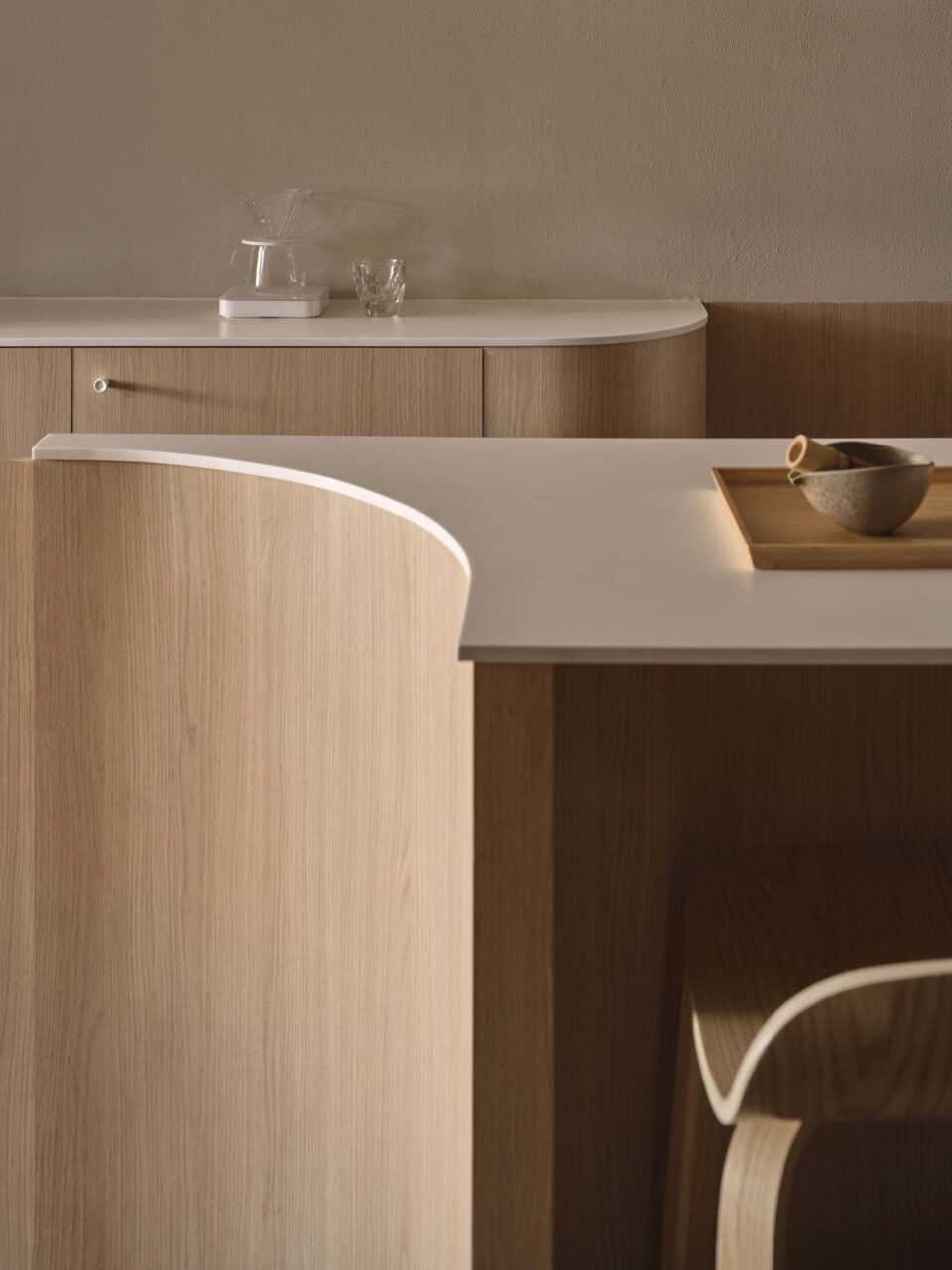 counters with curves along the front end