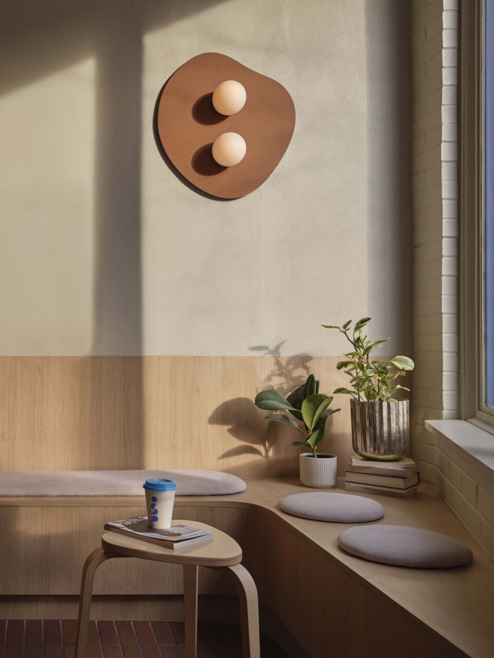 Bench seating and small stool in buno