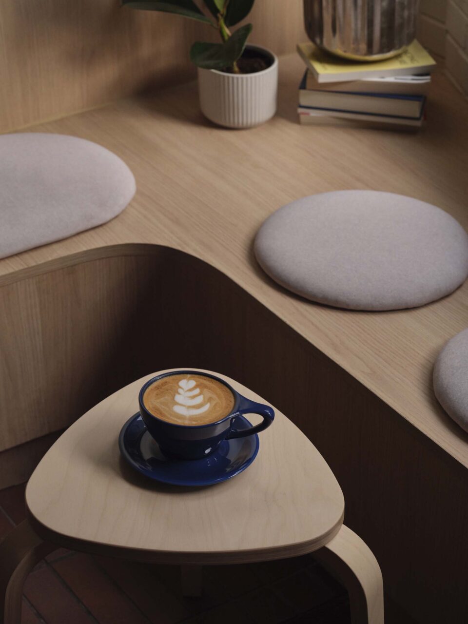 coffee on small stool