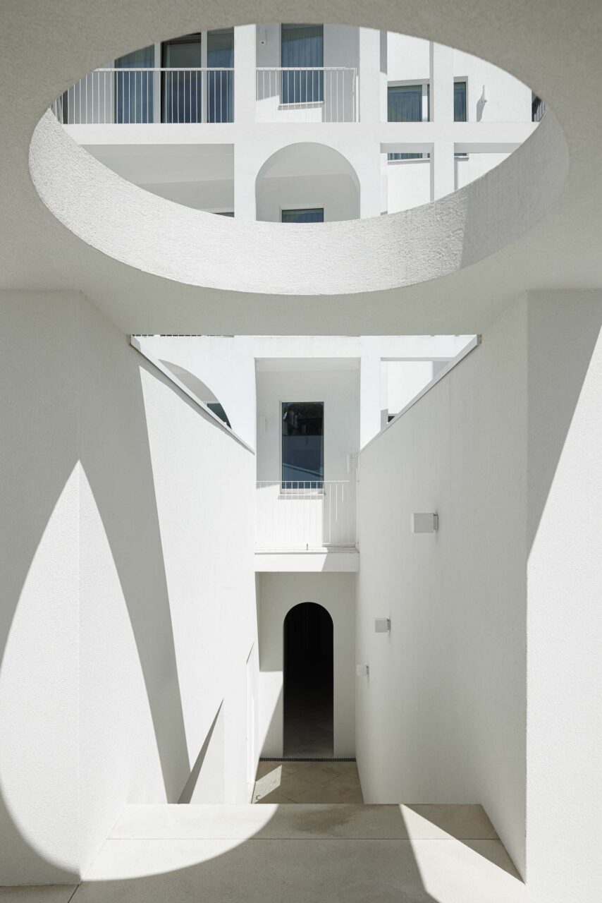 circular aperture over apartment hotel in porto