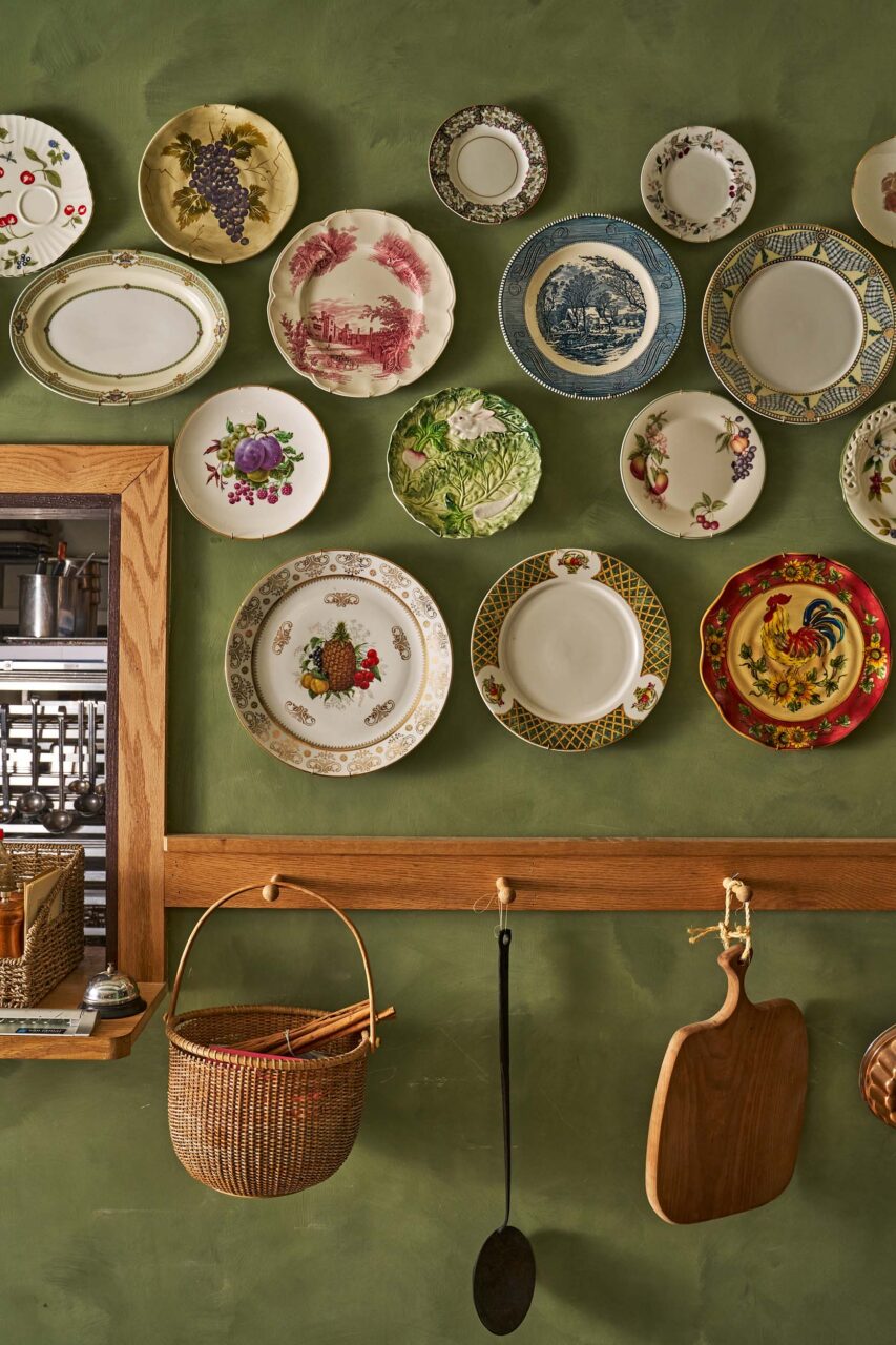 plates line interior of restaurant